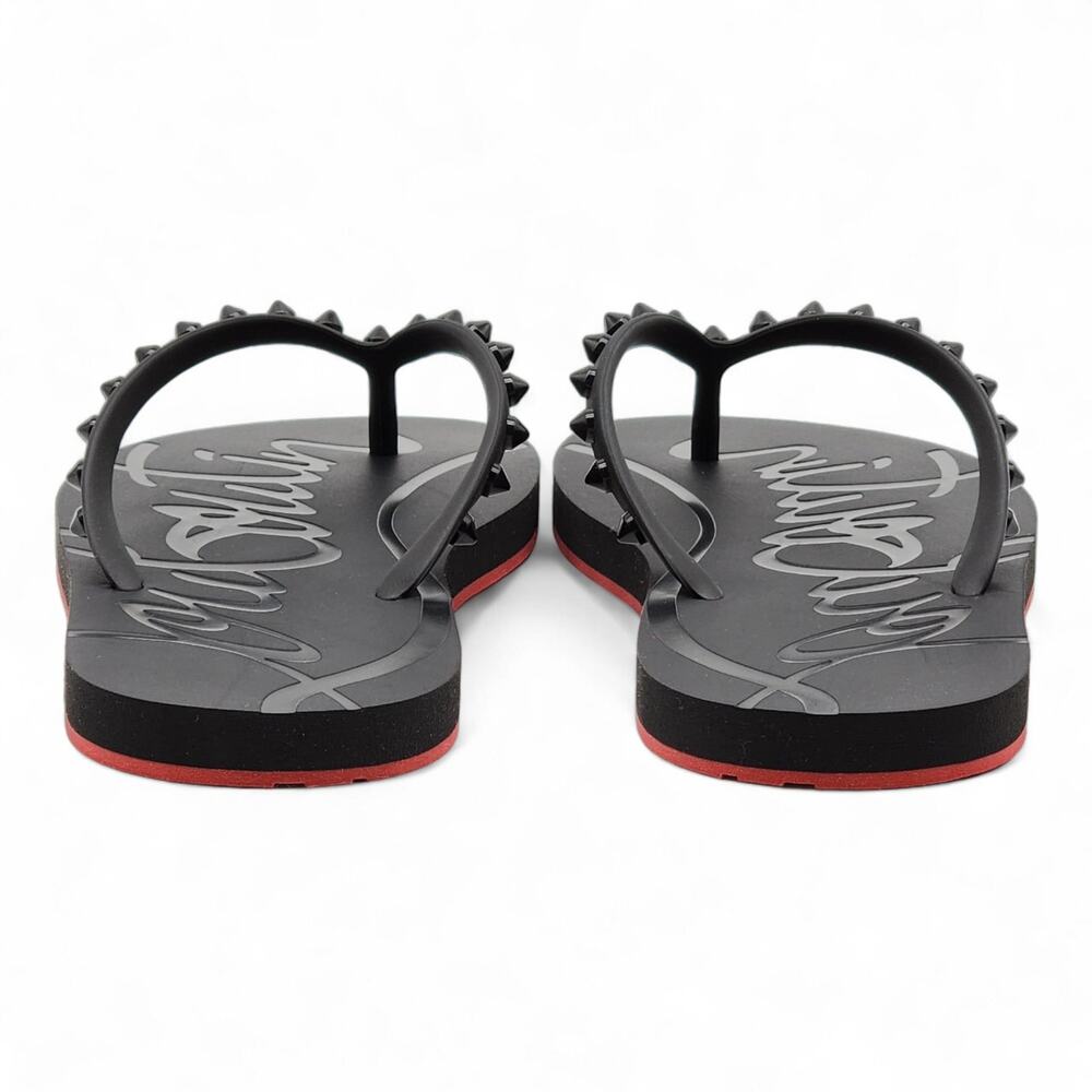 Christian Louboutin Loubi Flip Studded Flip Flops in Black - Picture 5 of 16